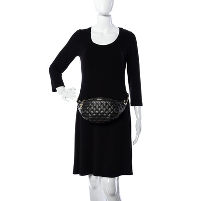 Chanel Metallic Caviar Quilted Waist Bag Black Gold 2 of 9