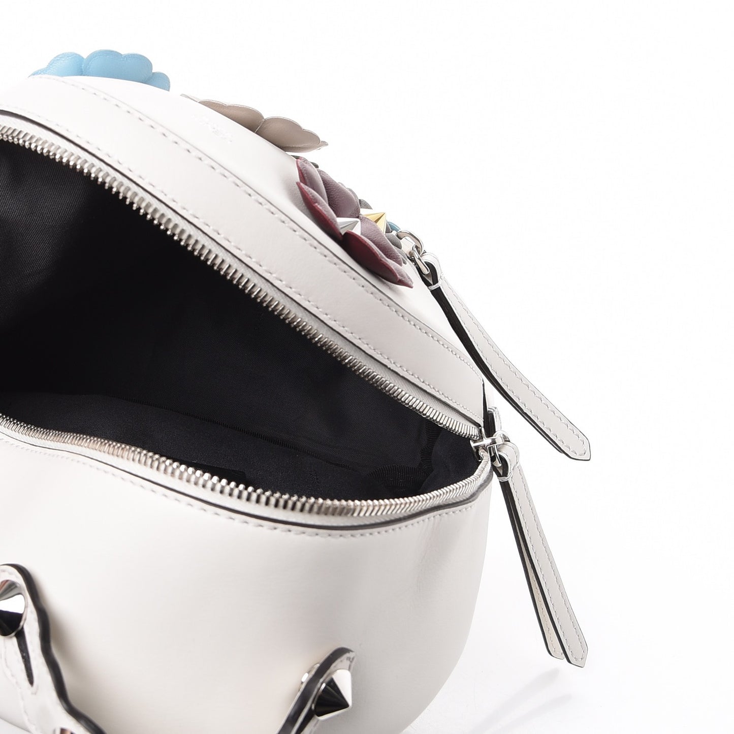 Vitello Century Nappa Flowerland Studded Mini Backpack White Ice Multicolor