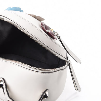 Fendi Vitello Century Nappa Flowerland Studded Mini Backpack White Ice Multicolor 5 of 8