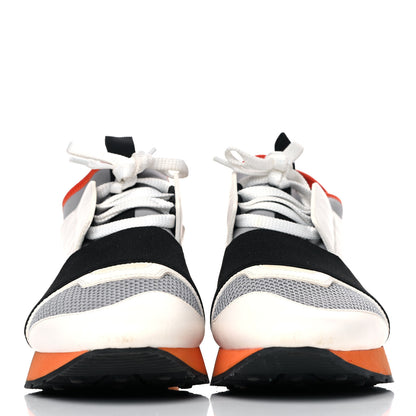 Balenciaga Calfskin Neoprene Mesh Suede Race Runner Sneakers 38 White Black Grey 2 of 15