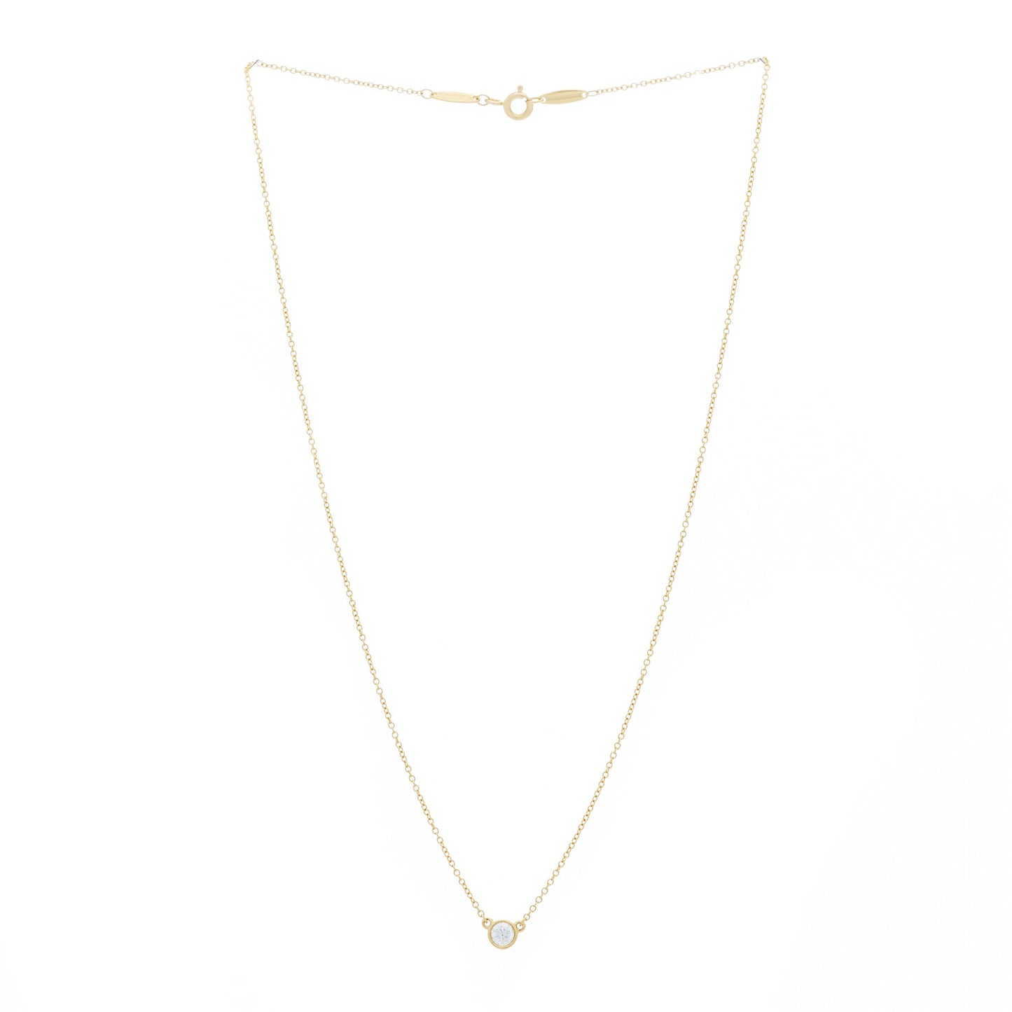18K Yellow Gold Diamond .17ct Elsa Peretti Diamonds by the Yard Pendant Necklace