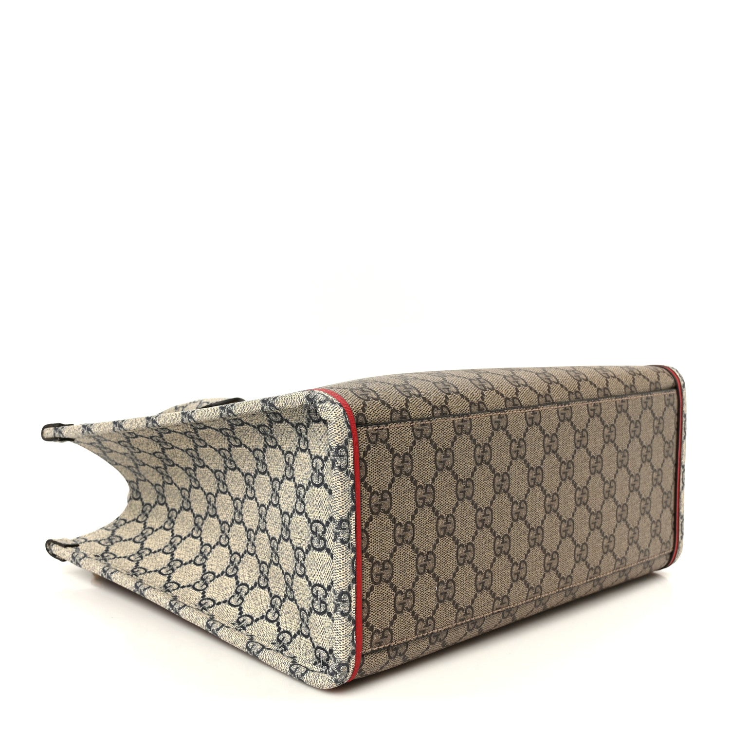 Gucci GG Supreme Monogram Exquisite Small Tote Beige Ebony Blue Crop Live Red 4 of 11