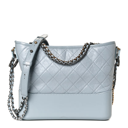 Chanel Aged Calfskin Quilted Medium Gabrielle Hobo Light Blue 1 of 12