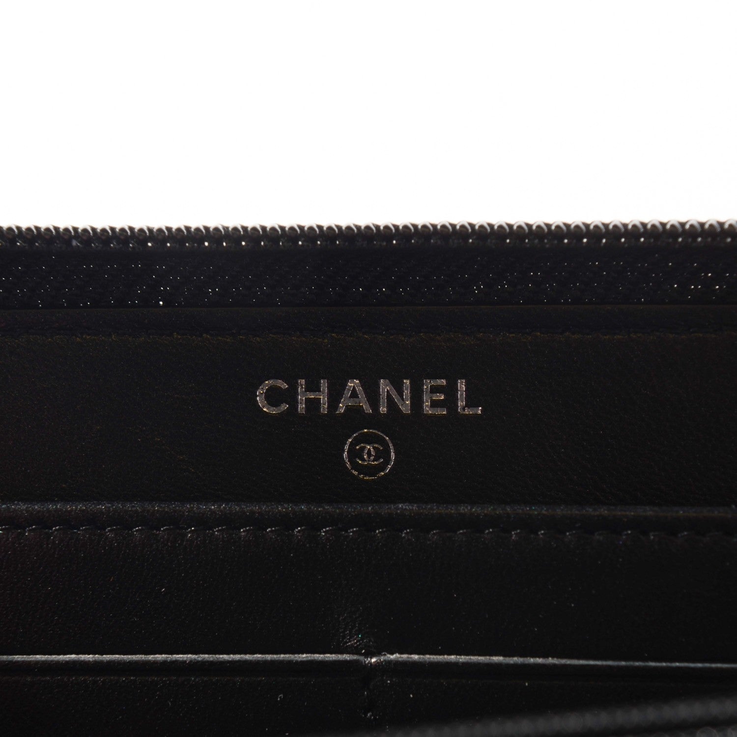 Chanel Patent Quilted Boy Zip Around Wallet Black 6 of 8