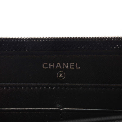 Chanel Patent Quilted Boy Zip Around Wallet Black 6 of 8