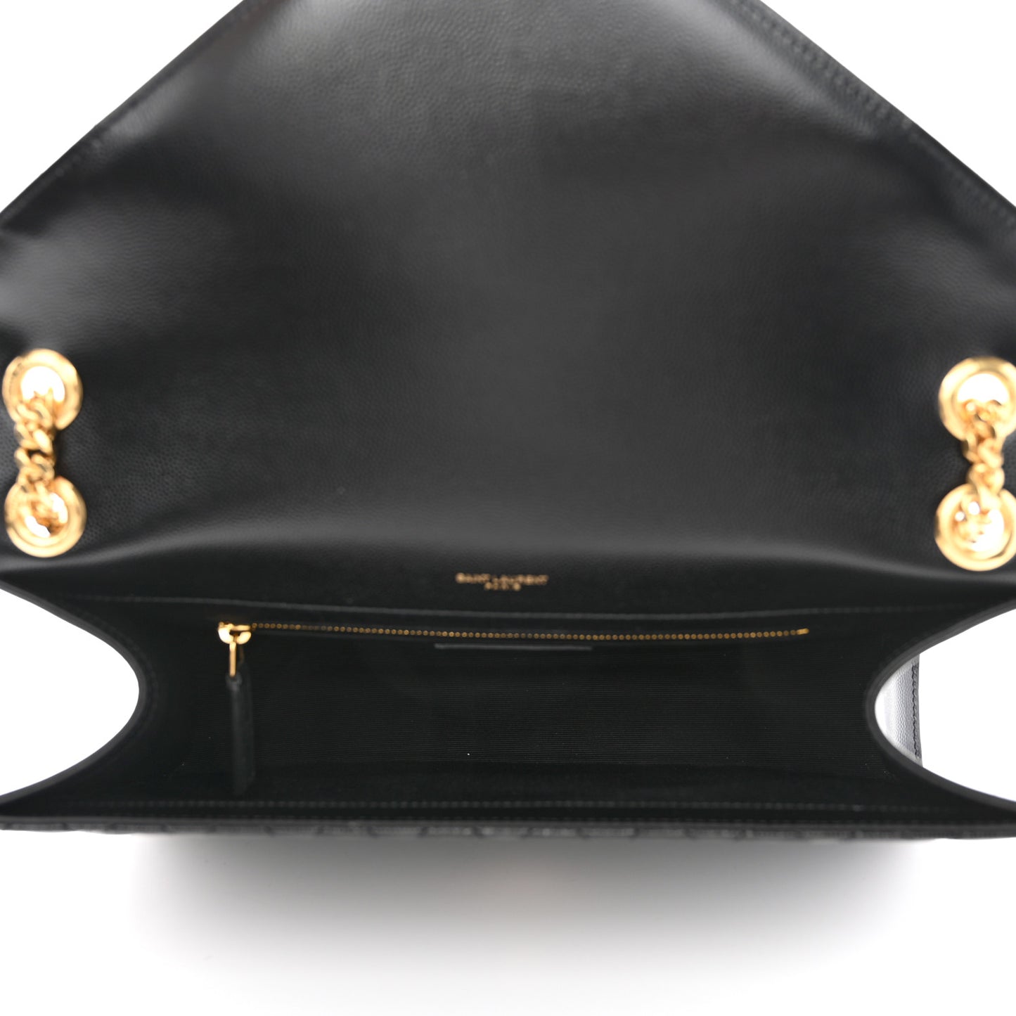 Grain De Poudre Textured Mixed Matelasse Large Triquilt Monogram Satchel Black