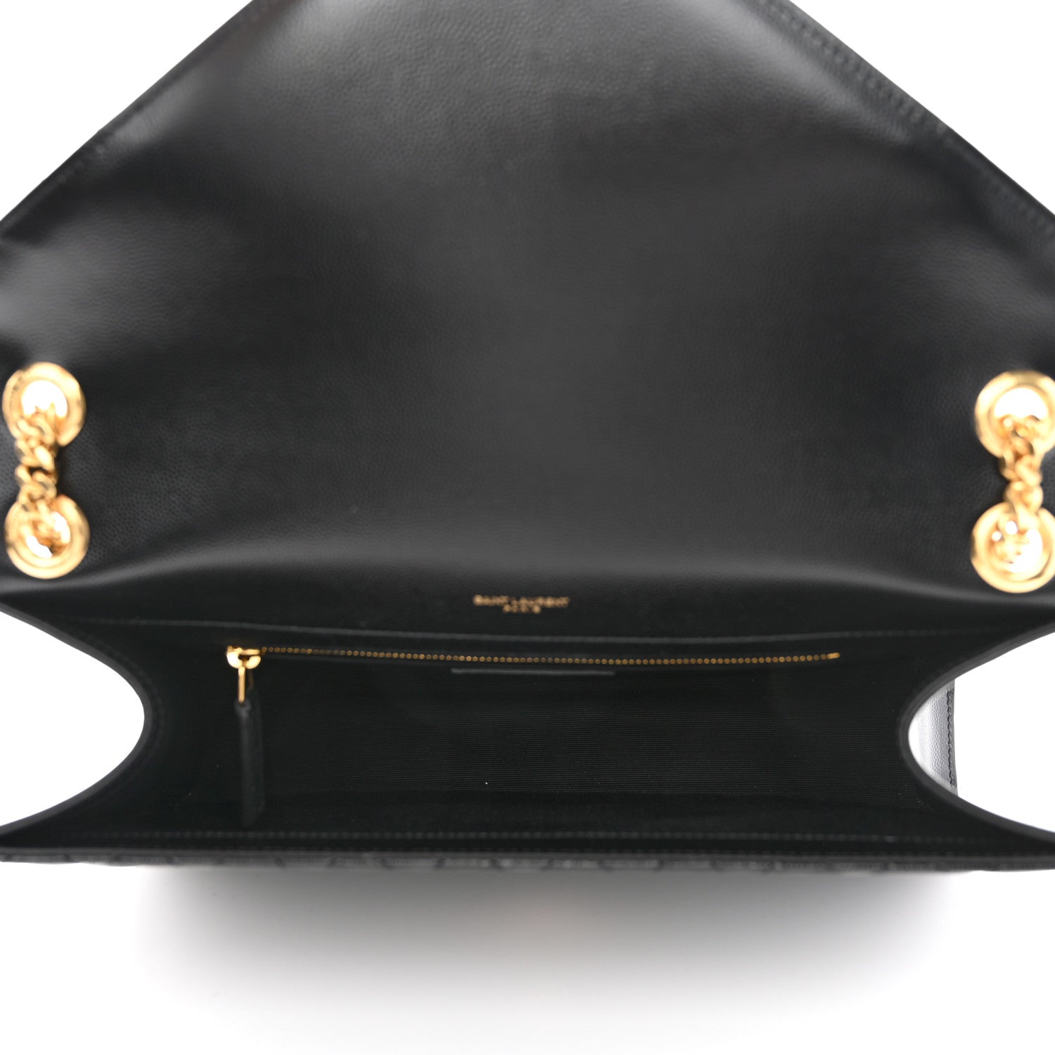 Saint Laurent Grain De Poudre Textured Mixed Matelasse Large Triquilt Monogram Satchel Black 5 of 11