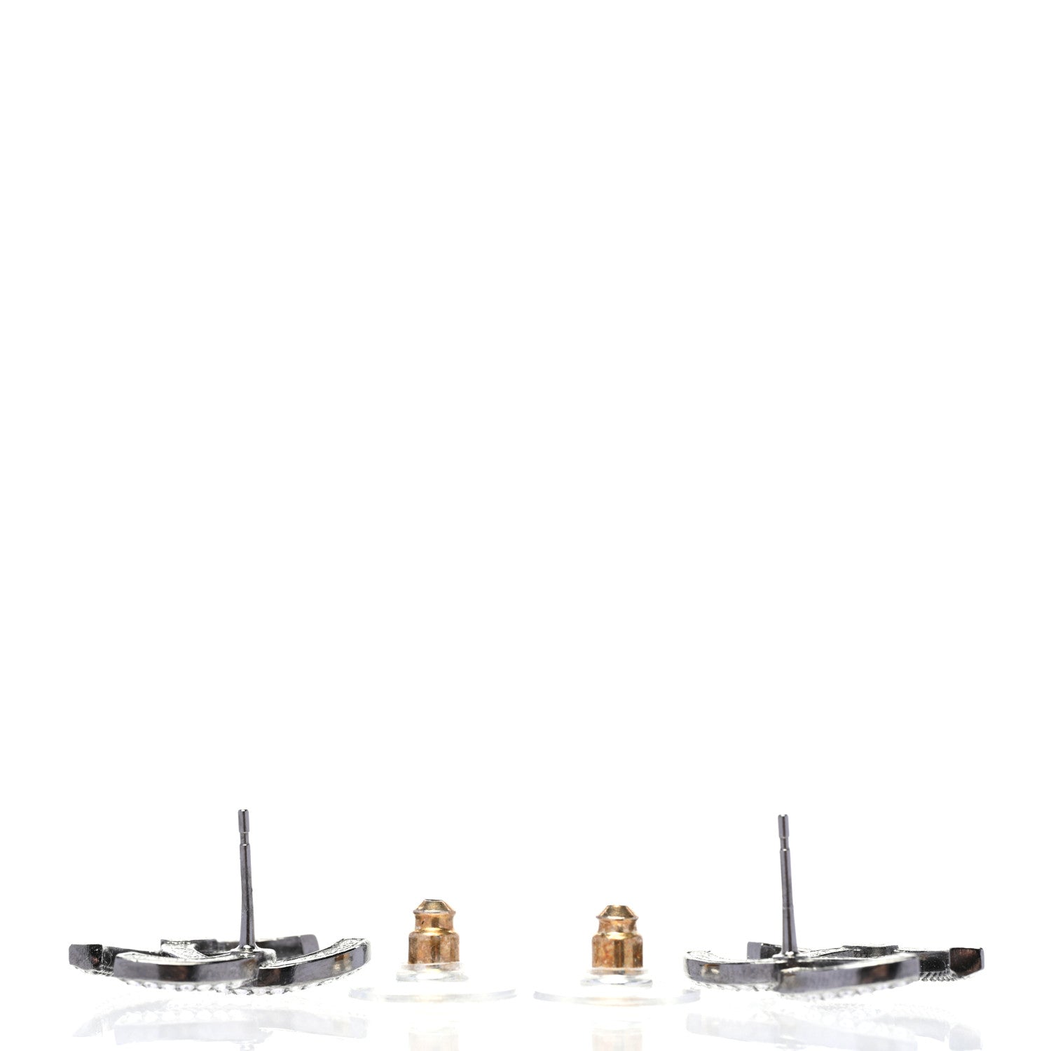 Chanel Ruthenium Crystal CC Earrings 4 of 5