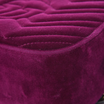 Gucci Velvet Matelasse Small GG Marmont Chain Shoulder Bag Fuchsia Violet Cyclamen 11 of 13