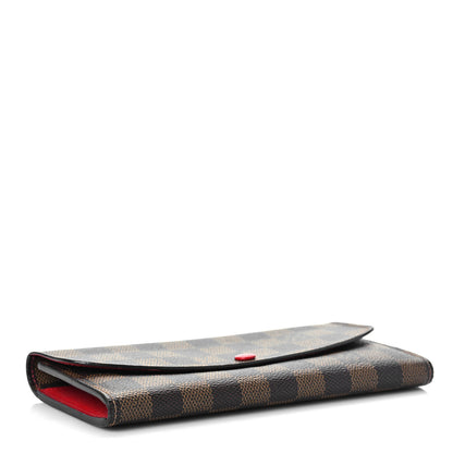 Louis Vuitton Damier Ebene Emilie Wallet Red 4 of 8