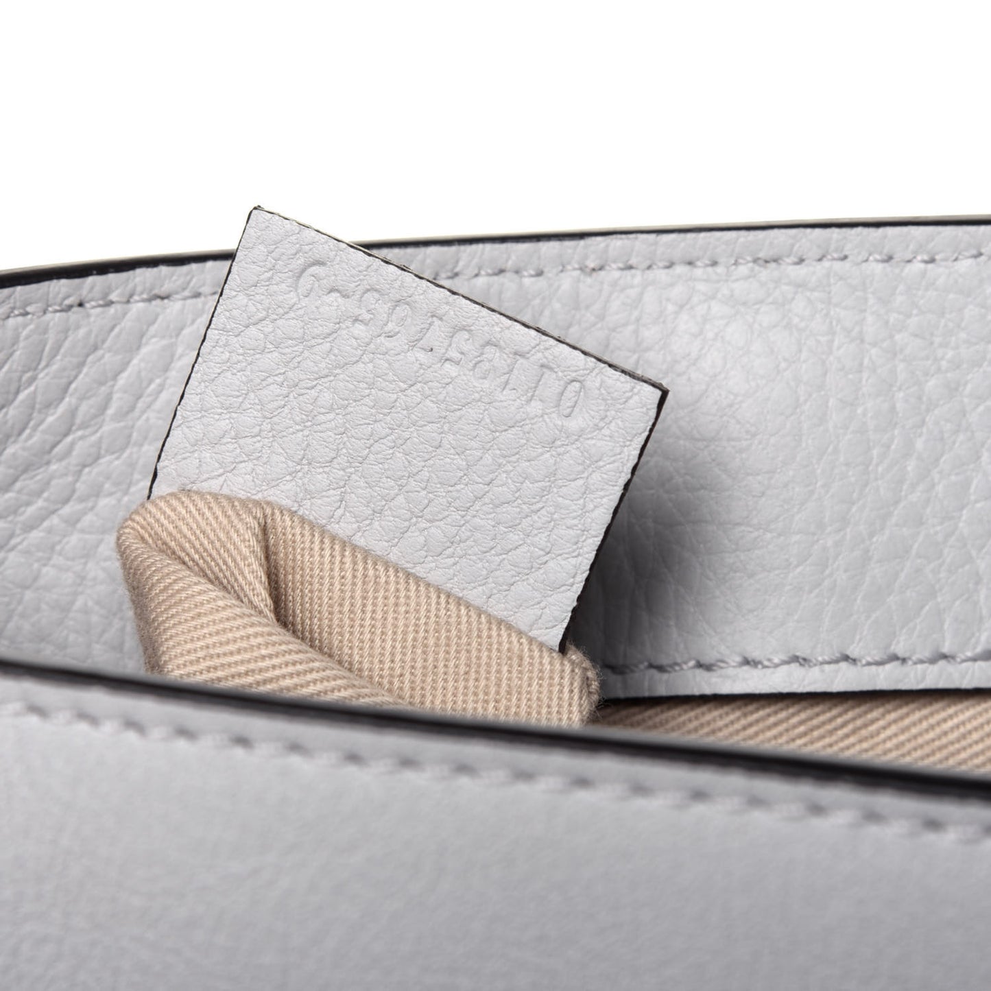 Suede Calfskin Small Faye Backpack Airy Grey