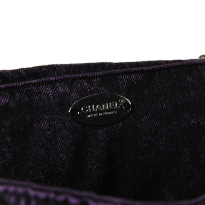 Chanel Denim Quilted Denimpression Flap Purple Black 11 of 11