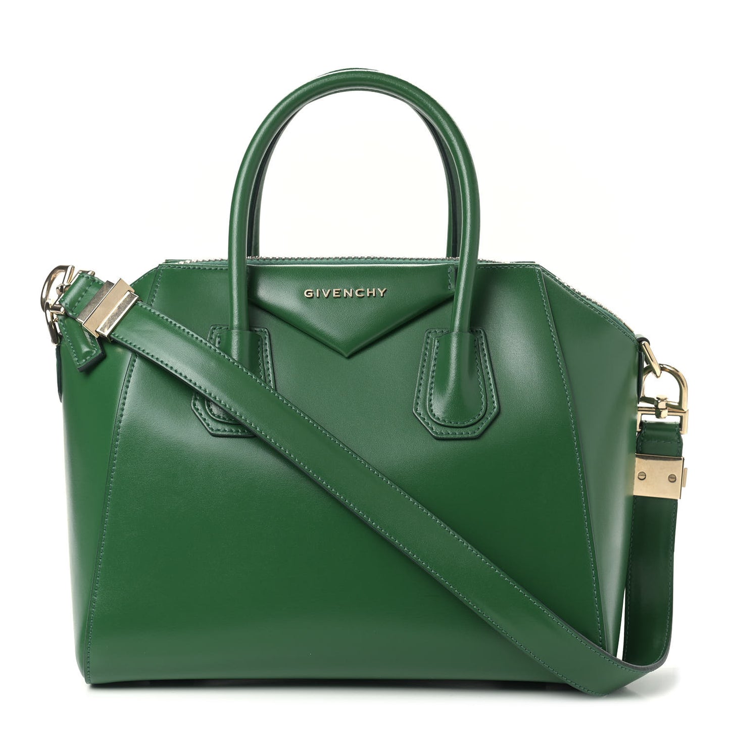 Shiny Lord Calfskin Small Antigona Emerald