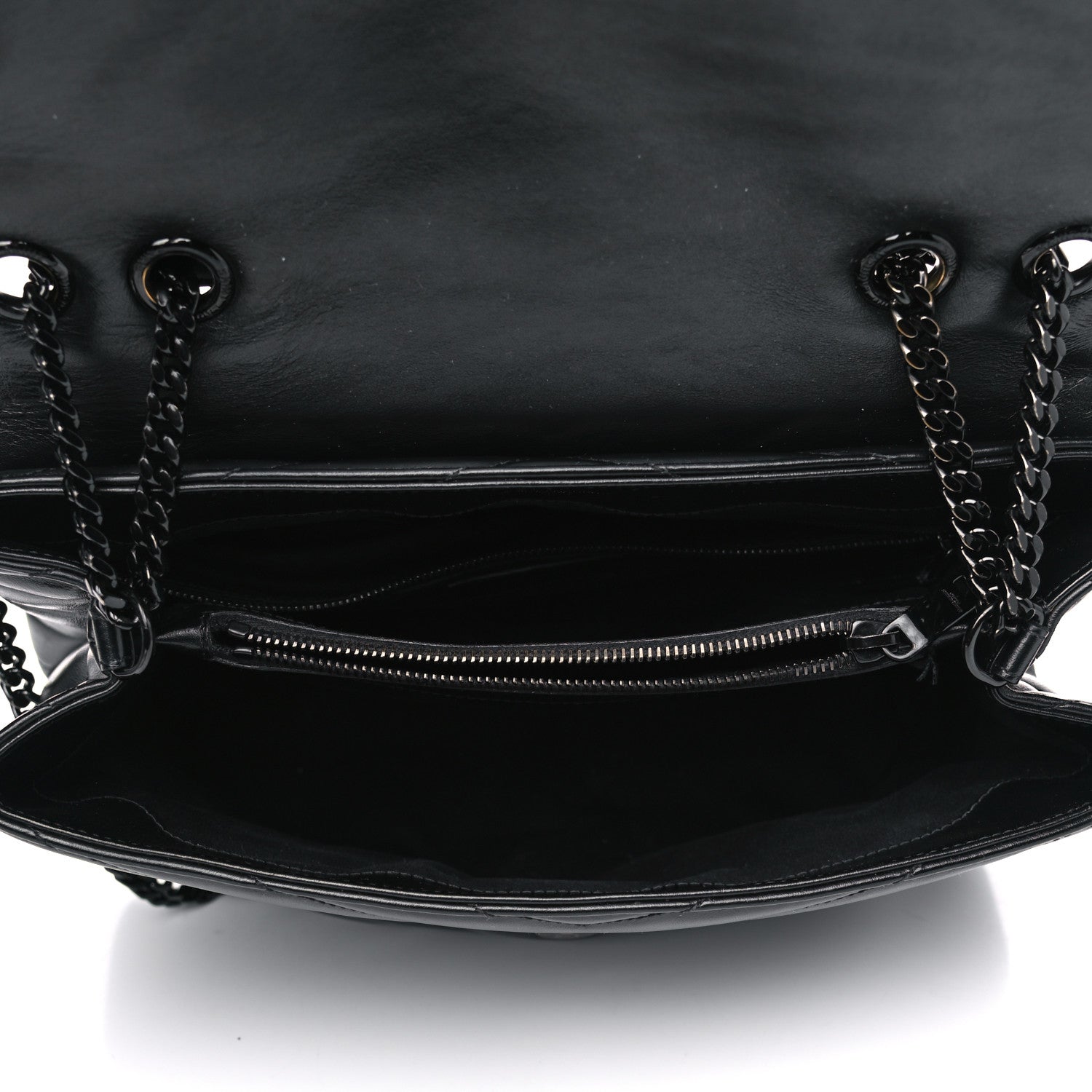 Saint Laurent Calfskin Y Quilted Monogram Medium Loulou Chain Satchel Black 4 of 10