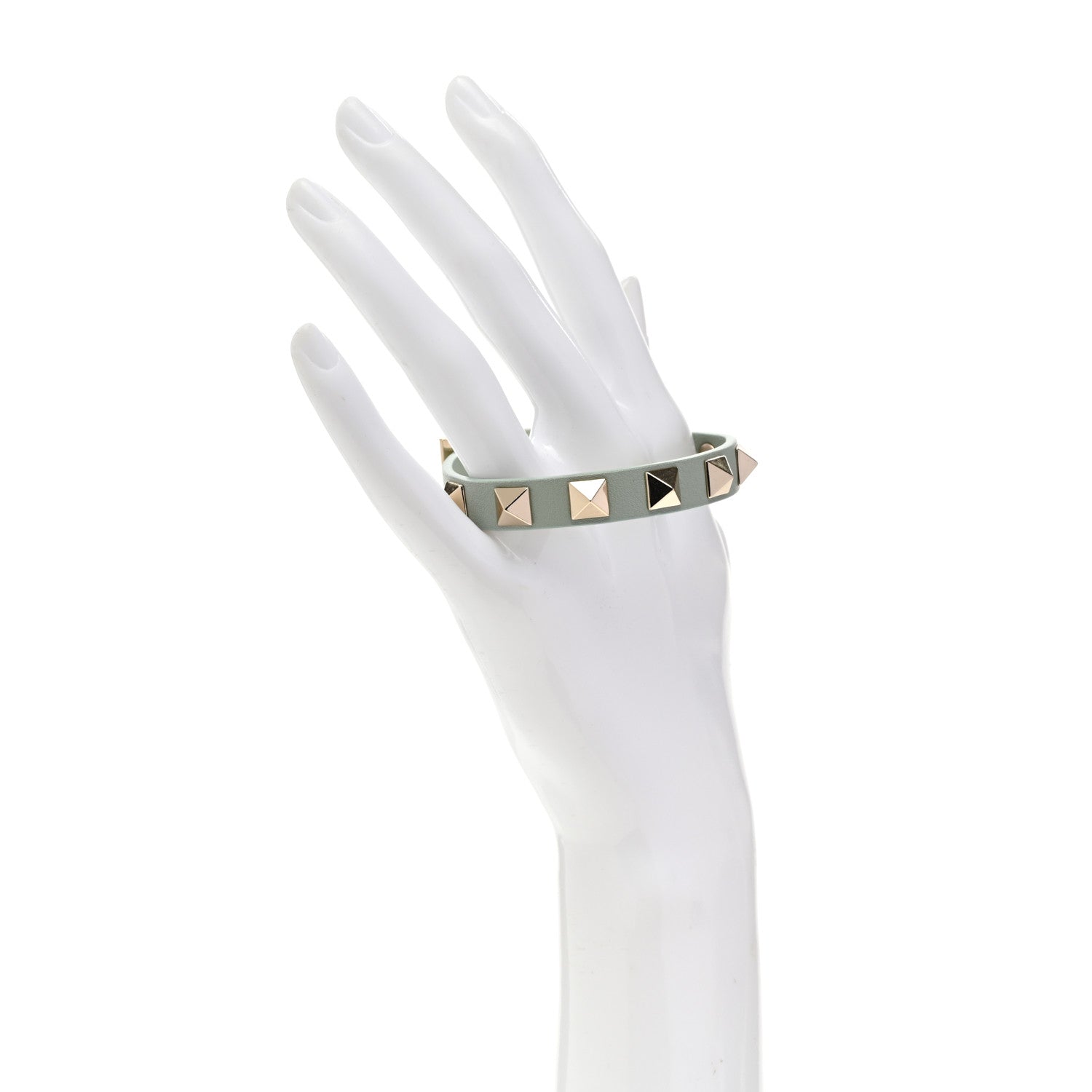 Valentino Garavani Vitello Rockstud Bracelet Light Blue 2 of 5
