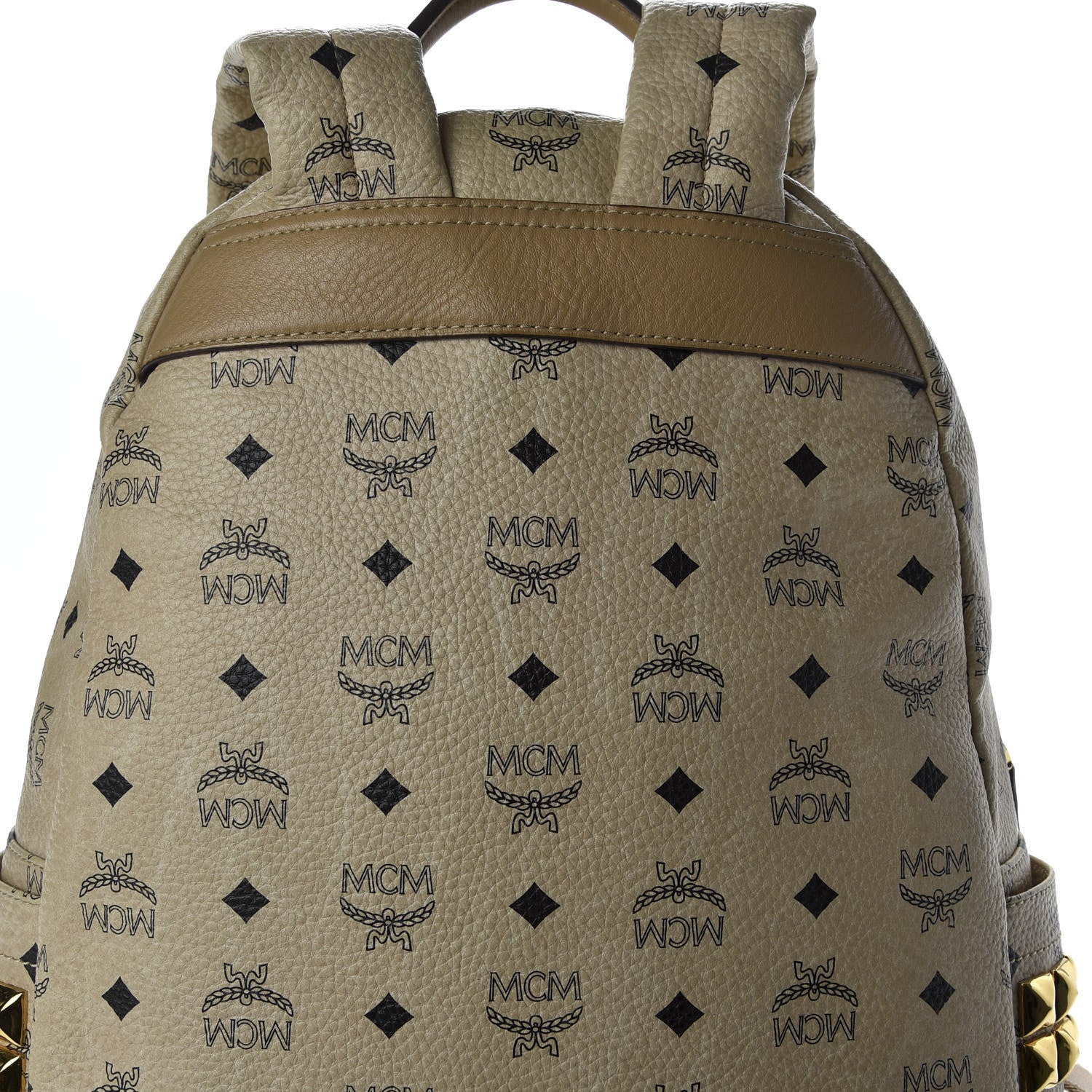 MCM Visetos Medium Side Studs Stark Backpack Beige 13 of 13