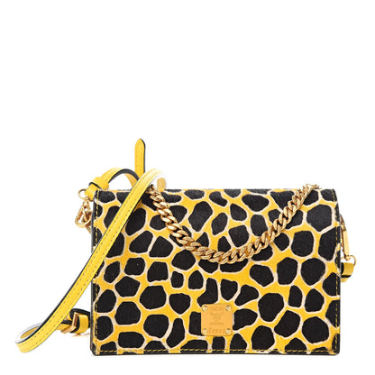 MCM Visetos Calf Hair Giraffe Print Cross Body Yellow 1 of 11