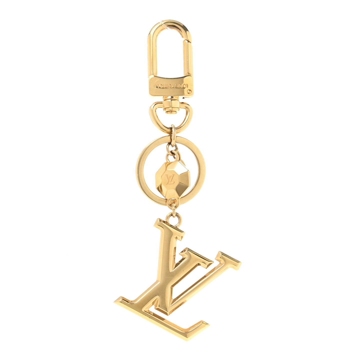 LV Facettes Bag Charm Key Holder Gold