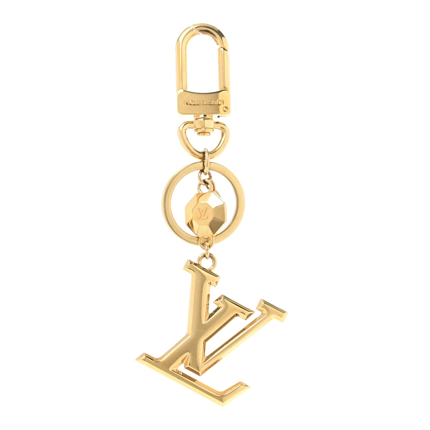 Louis Vuitton LV Facettes Bag Charm Key Holder Gold 1 of 4