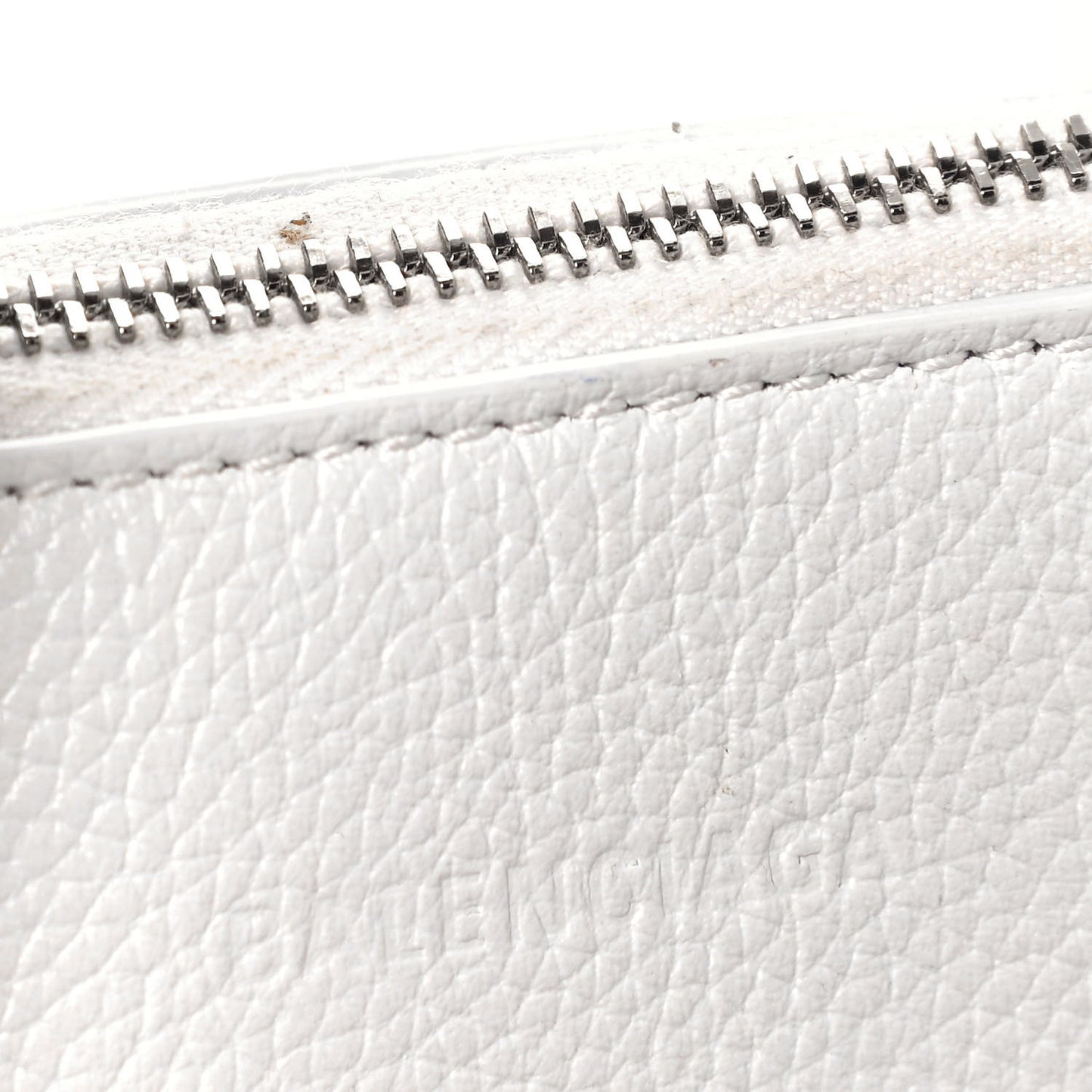 Grained Calfskin Logo XXS Ville Top Handle Bag White Fluo Pink