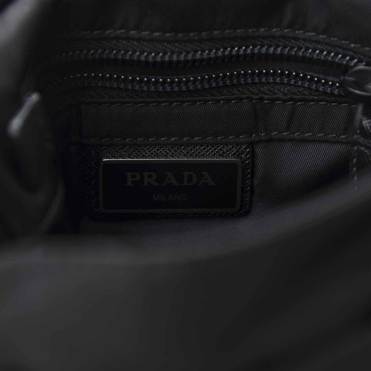 Prada Tessuto Nylon Saffiano Racing Logo Flat Messenger Bag Black 8 of 10