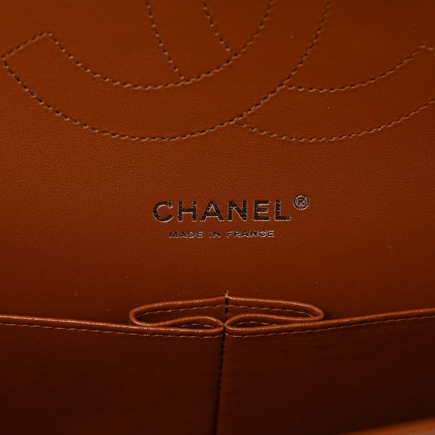 Caviar Quilted Jumbo Double Flap Light Brown