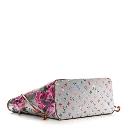 Louis Vuitton Metallic Monogram LV Garden Neverfull MM Silver 4 of 10