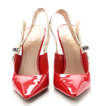 Christian Dior Patent Ribbon J'Adior Slingback 100mm Pumps 39 Red 2 of 9
