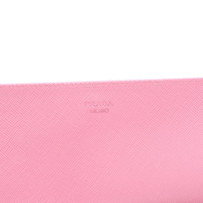 Prada Saffiano Metal Oro Chain Wallet Begonia 6 of 9