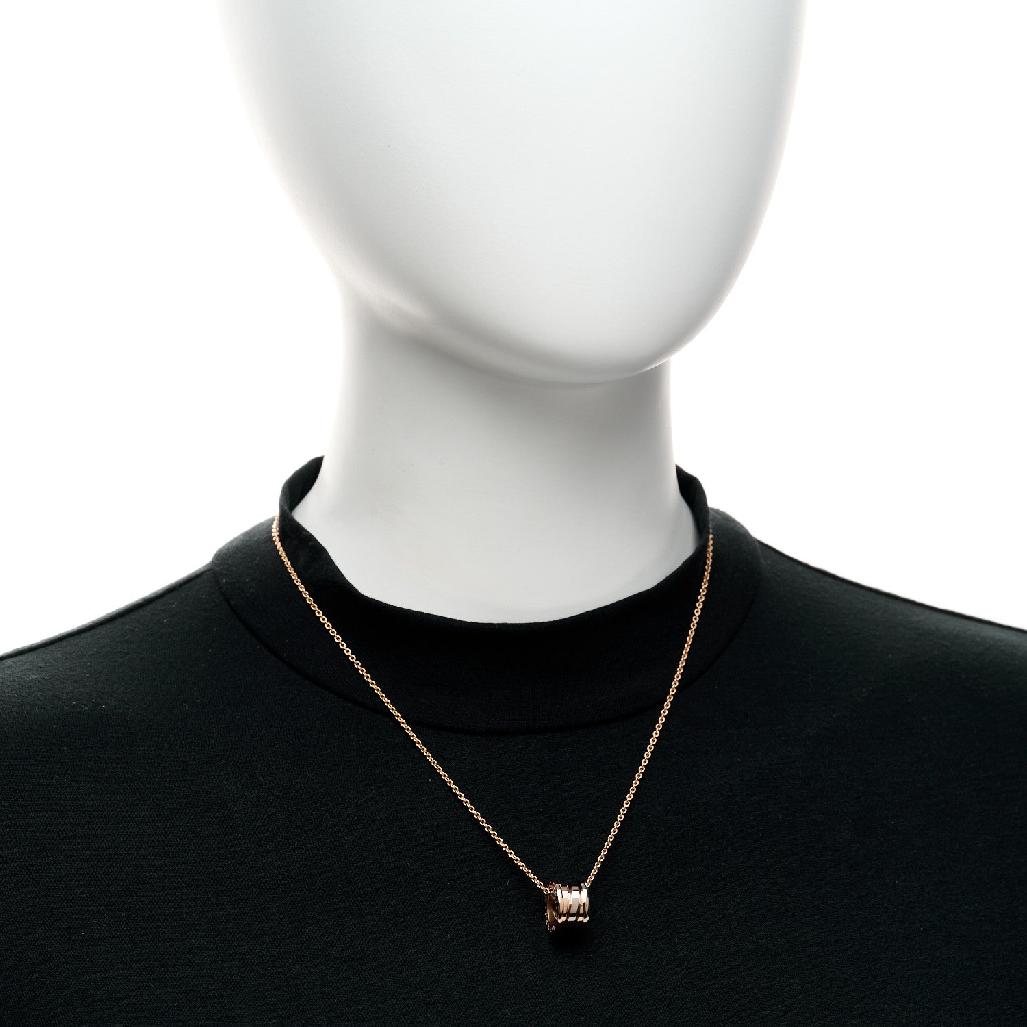 Bulgari 18K Rose White Gold B.Zero1 Pendant Necklace 2 of 5