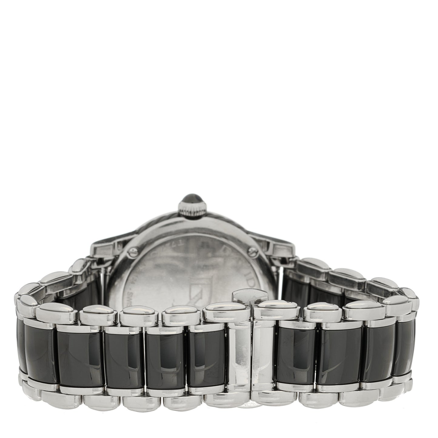 Stainless Steel Ceramic Diamond Bezel 38mm Classic Quartz Watch Black