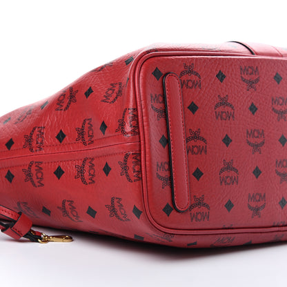 MCM Visetos Medium Liz Reversible Shopper Tote Ruby Red 13 of 19