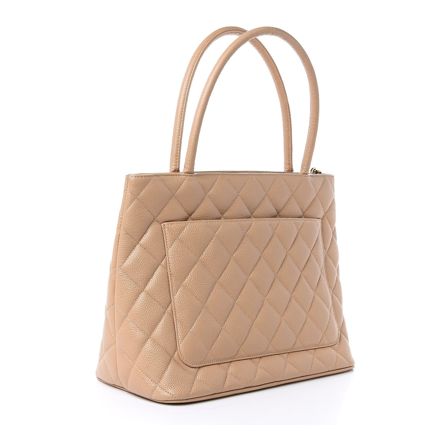 Caviar Quilted Medallion Tote Beige