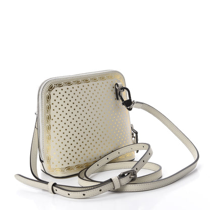 Gucci X SEGA Calfskin GUCCY Stars Mini Dome Shoulder Bag Mystic White Gold 3 of 10