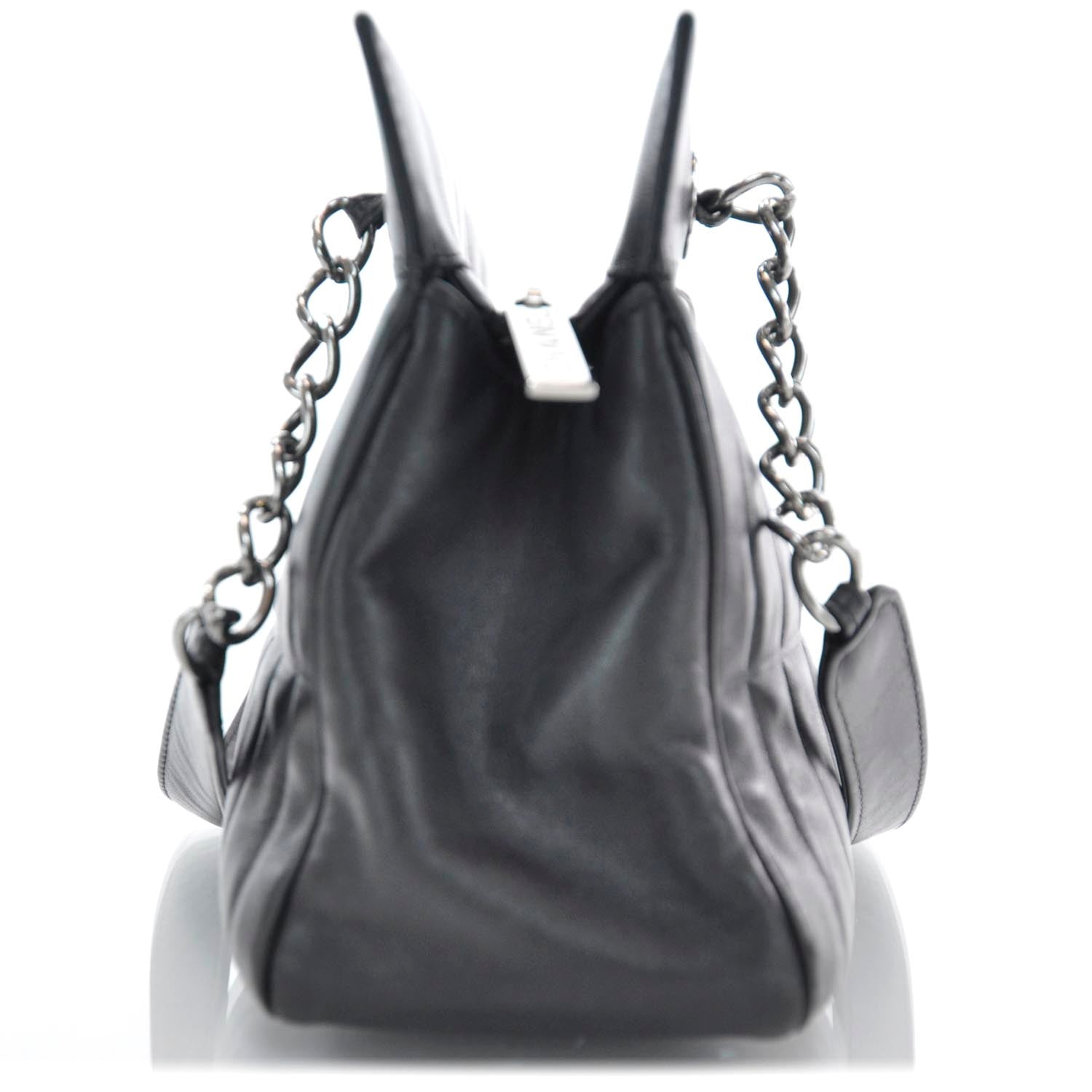 Chanel Lambskin Lax East West Shoulder Bag Black 4 of 9