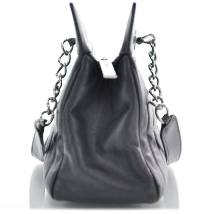 Chanel Lambskin Lax East West Shoulder Bag Black 4 of 9