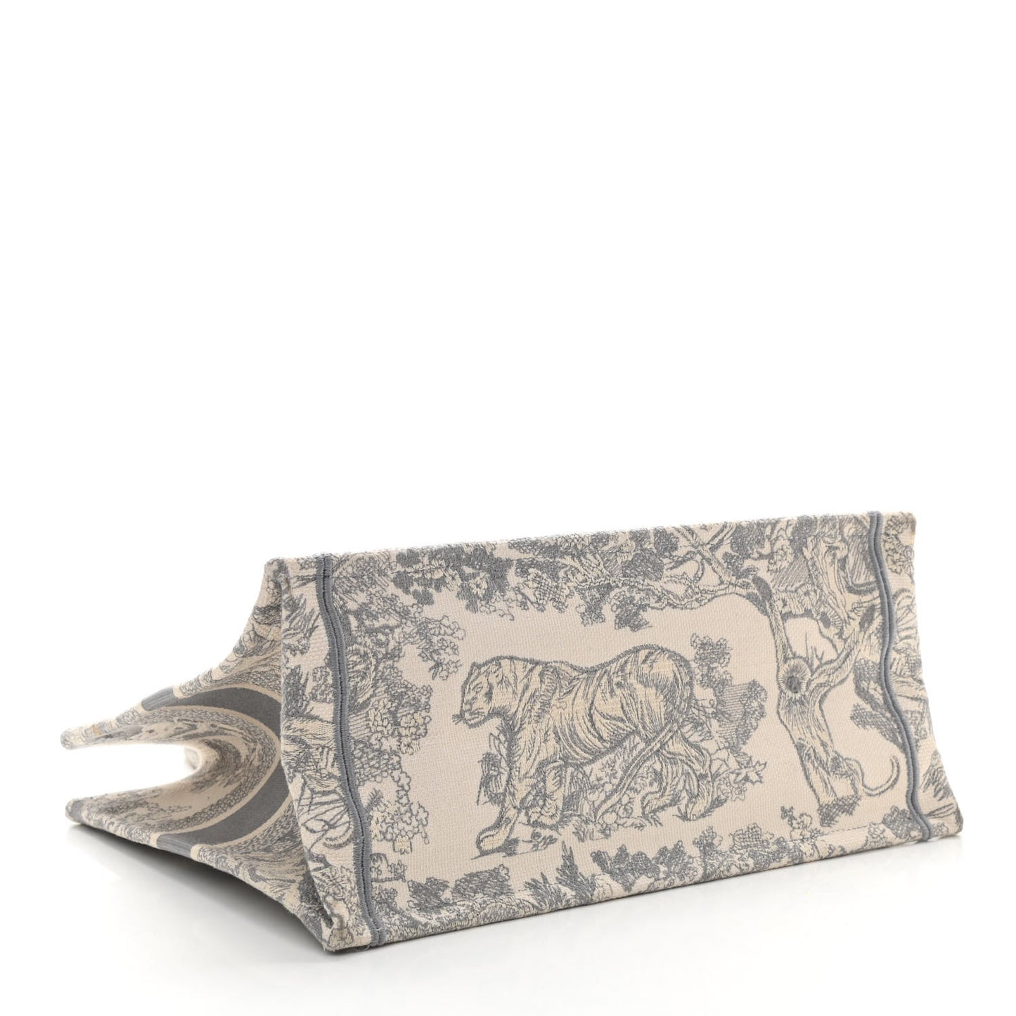 Canvas Embroidered Medium Dioriviera Toile De Jouy Book Tote Gray
