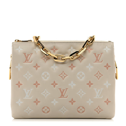 Louis Vuitton Lambskin Embossed Monogram Coussin PM Natural Creme 1 of 9