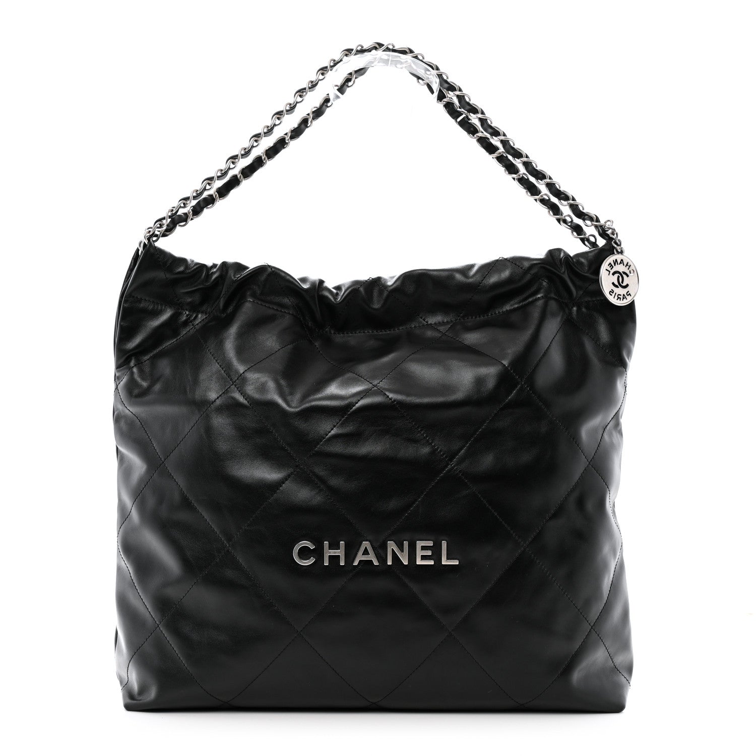 Chanel Shiny Calfskin Quilted Chanel 22 Black 1 of 12