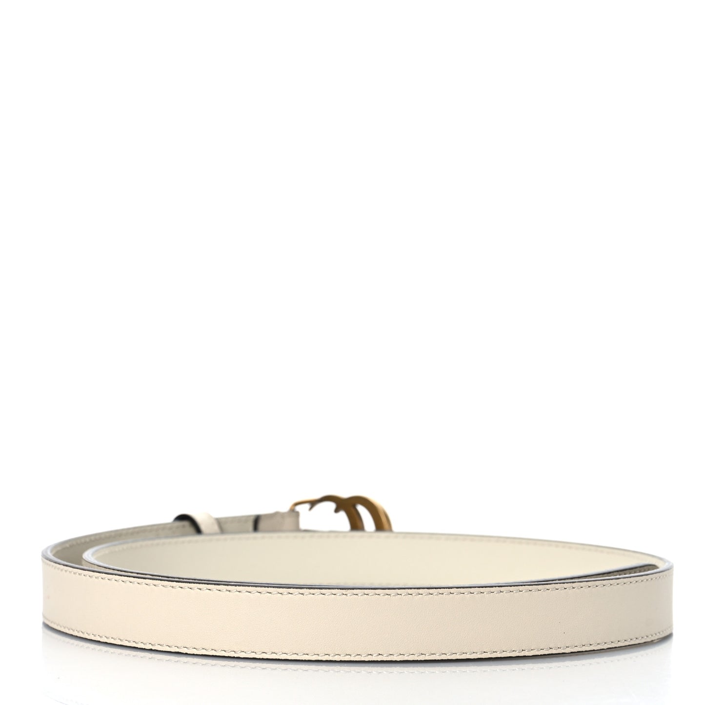 Calfskin Double G 20mm Belt 80 32 Mystic White