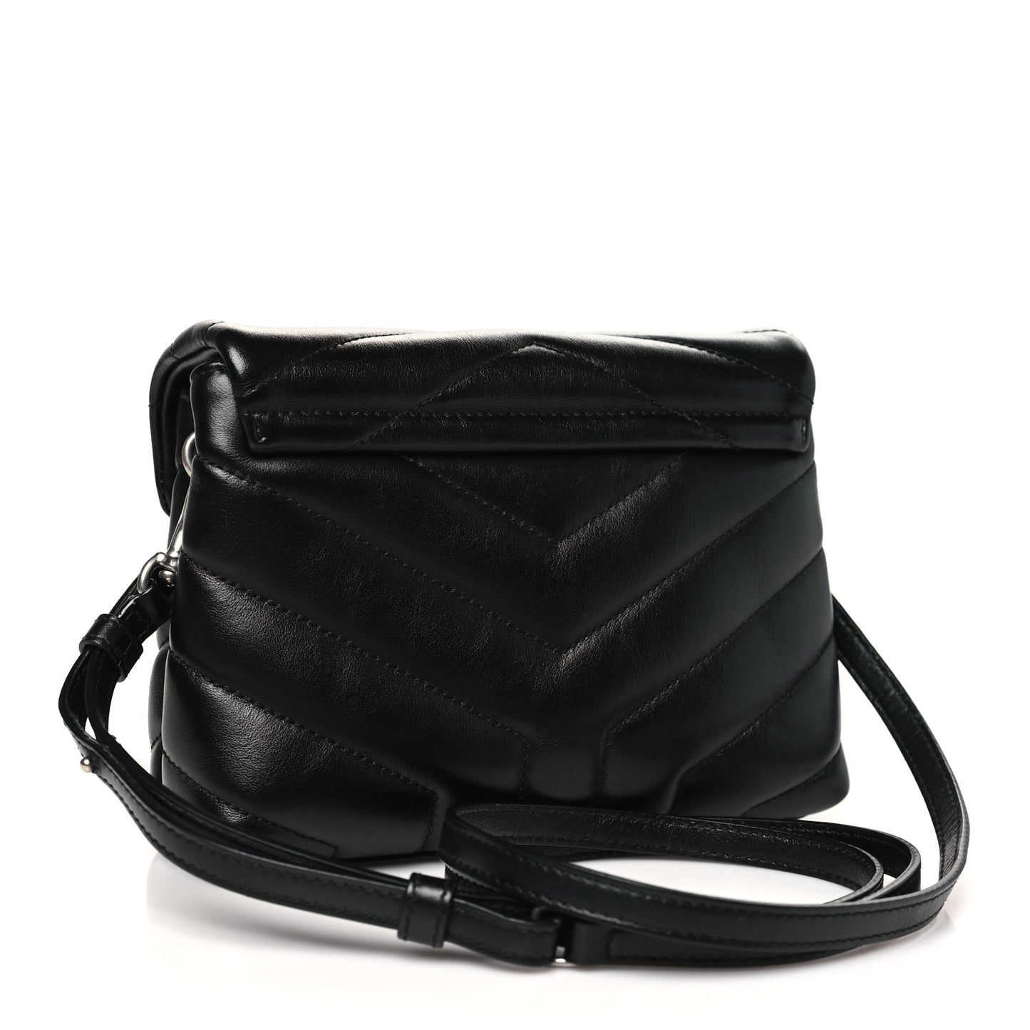 Calfskin Y Quilted Monogram Toy Loulou Crossbody Bag Black
