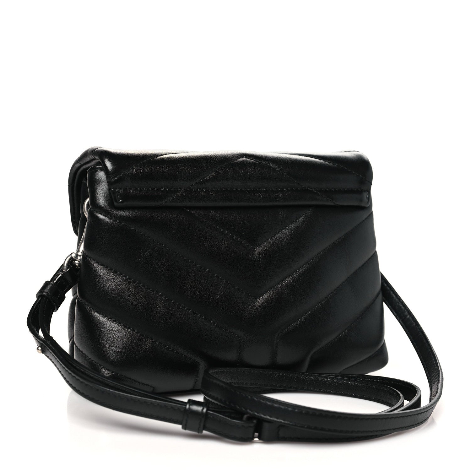 Saint Laurent Calfskin Y Quilted Monogram Toy Loulou Crossbody Bag Black 2 of 11