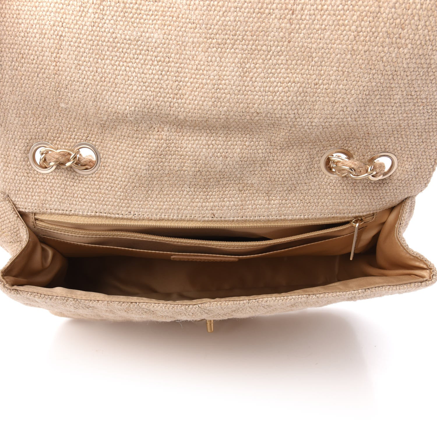 Chanel Tweed Raffia Coco Country Jumbo Flap 6 of 11