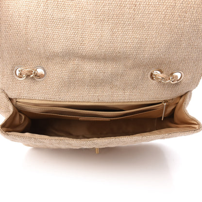 Chanel Tweed Raffia Coco Country Jumbo Flap 6 of 11