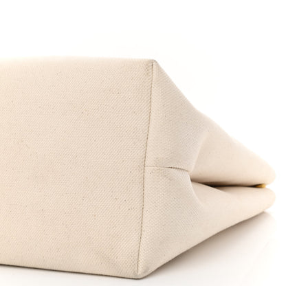 Celine Canvas Calfskin Logo Print Small Horizontal Cabas Natural Tan 10 of 10