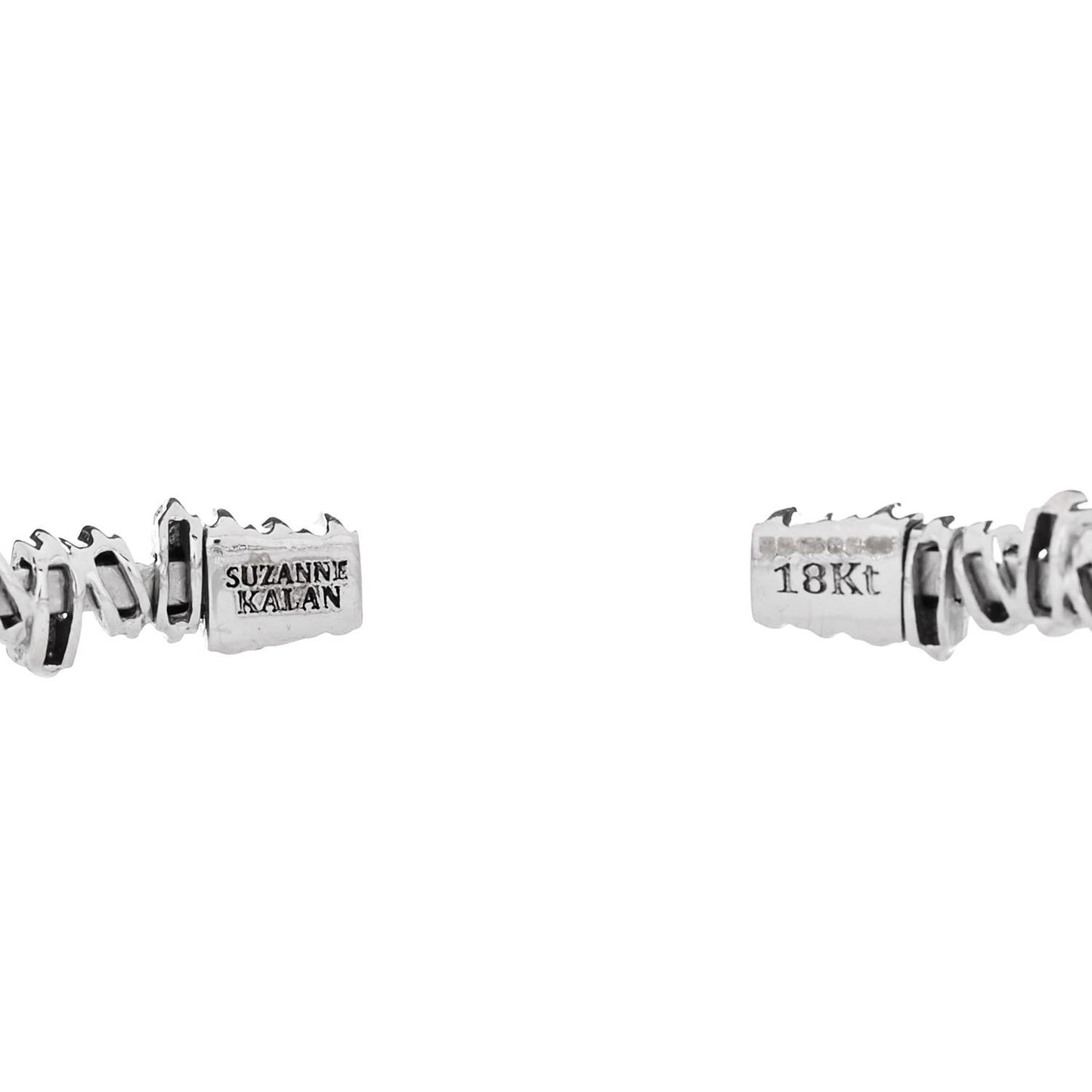 18K White Gold Diamond Fireworks Classic Baguette Bangle Bracelet