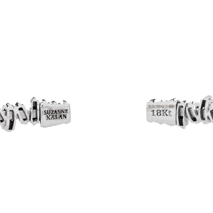 Suzanne Kalan 18K White Gold Diamond Fireworks Classic Baguette Bangle Bracelet 3 of 3