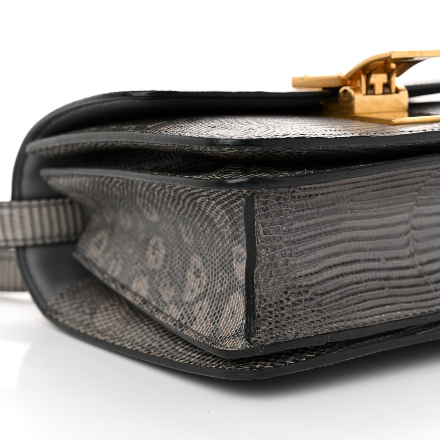 Lizard Small Classic Box Flap Bag Medium Grey