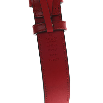 Gucci Calfskin Matelasse GG Marmont Belt Bag 85 34 Hibiscus Red 10 of 10