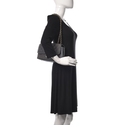 Chanel Calfskin Stitched Two Tone Flap Blue 3 of 23